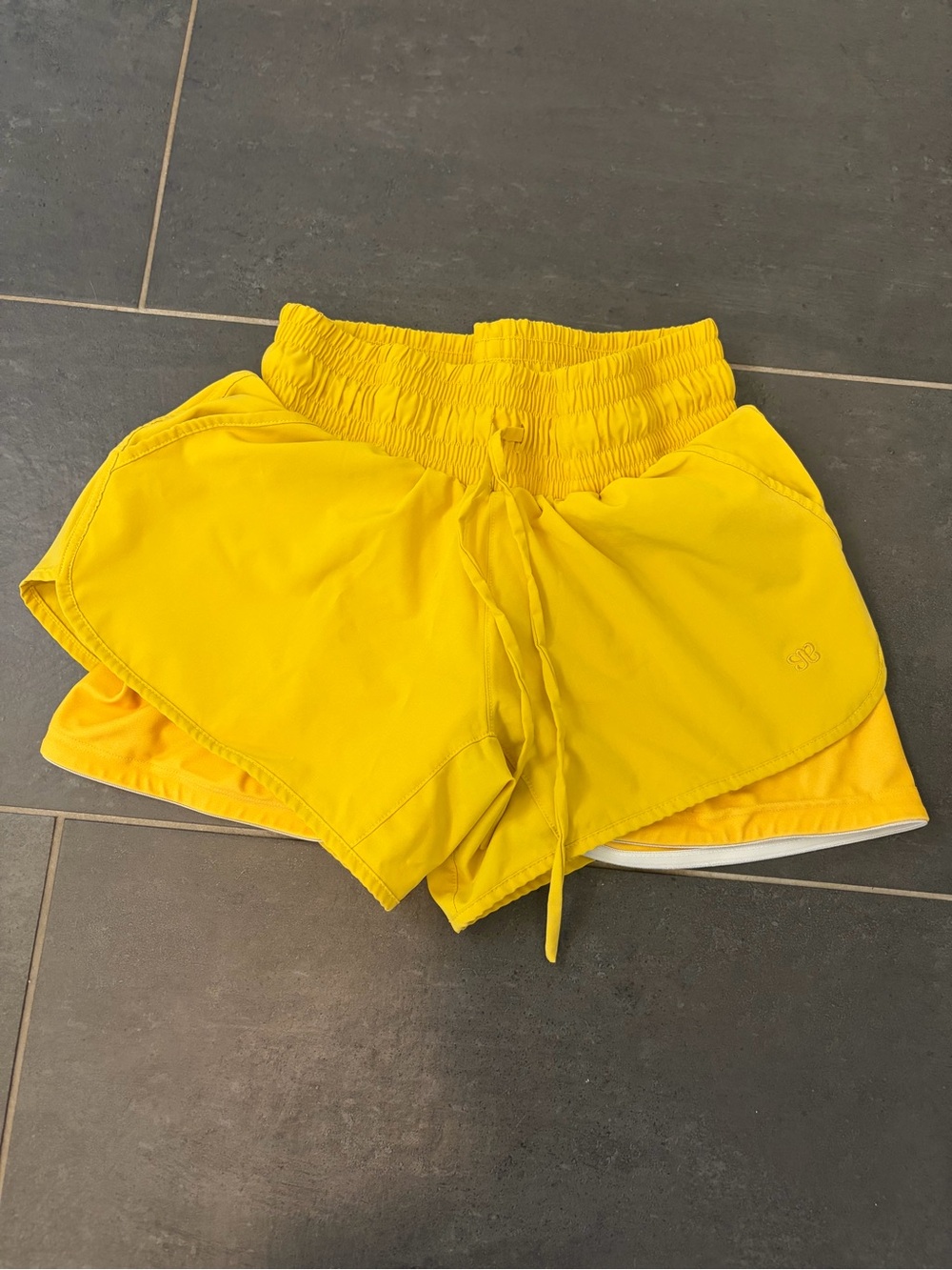 Albion Bright Yellow Women's Athletic Shorts with Drawstring